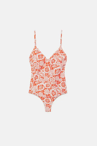 Beach Flower Floral V-Neck Swimsuit