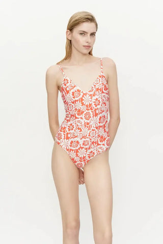 Beach Flower Floral V-Neck Swimsuit