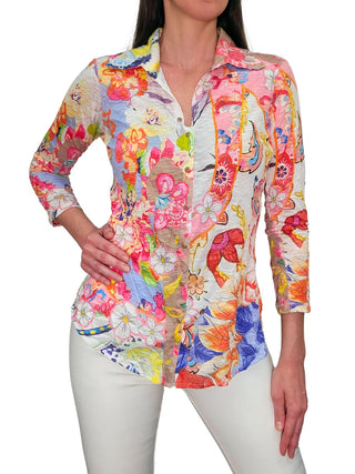 Crushed 3/4 Sleeve 'Punch' Shirt