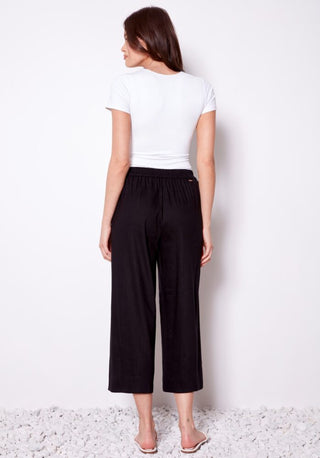 Linen Wide Leg Cropped Pant
