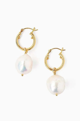 Baroque Pearl Hoop Earrings