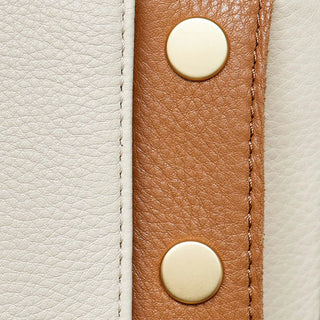 AJ Cream Leather Crossbody Clutch