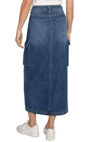 Bellow Maxi Cargo Skirt w/split Front