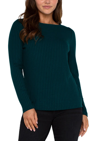 Long Sleeve Boat Neck Knit Top