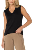 Sleeveless V-neck Knit Top