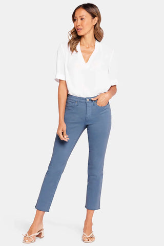 Sheri Slim Ankle Jeans With Frayed Hems