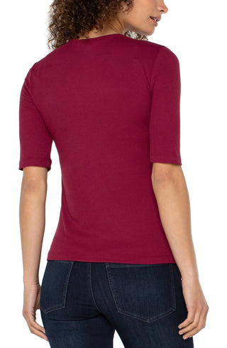Double Layer V-neck Rib Knit Top