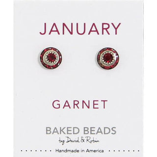 Birthstone Crystal Discs Earrings January