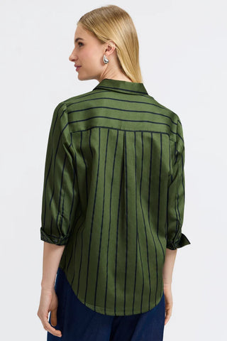 Margie Stripe & Houndstooth 3/4 Sleeve Shirt