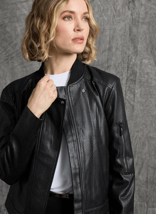 Millicent Perforated Vegan Leather Jacket