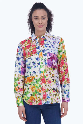 Meghan No Iron Floral Patchwork Shirt