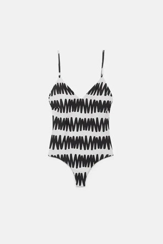 Summer Vibes Striped V-neck Swimsuit