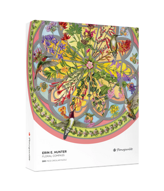 Erin E. Hunter: Floral Compass - 500-Piece Circular Jigsaw Puzzle