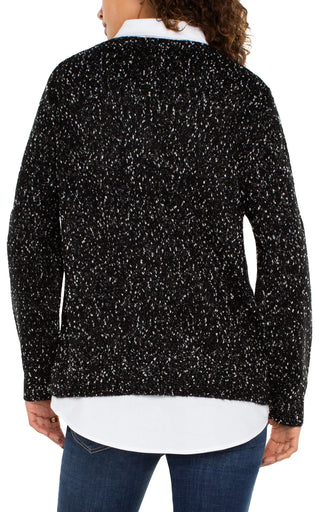 Long Sleeve Twofer Collared Sweater