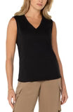 Sleeveless V-neck Knit Top