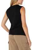Sleeveless V-neck Knit Top