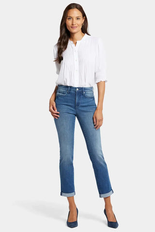Sheri Slim Ankle Jeans With Roll Cuffs