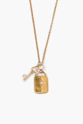 Mini Padlock Necklace Yellow Gold