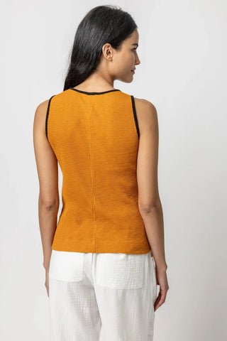 Contrast Binding Crewneck Tank