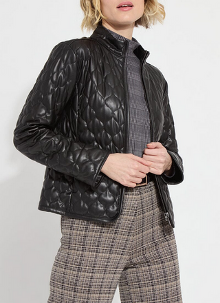 Quilted Leather Zip Up