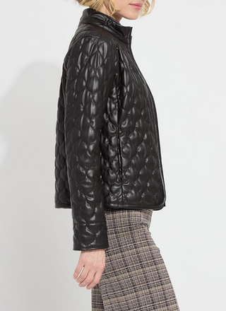 Quilted Leather Zip Up