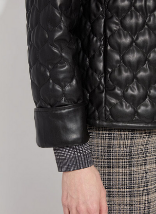 Quilted Leather Zip Up