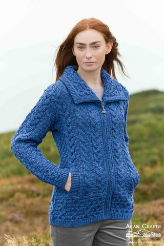 Double Collar Zip Cardigan
