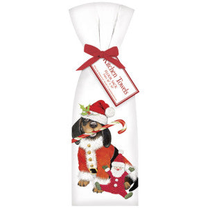 Doxie Santa Flour Sack Towel