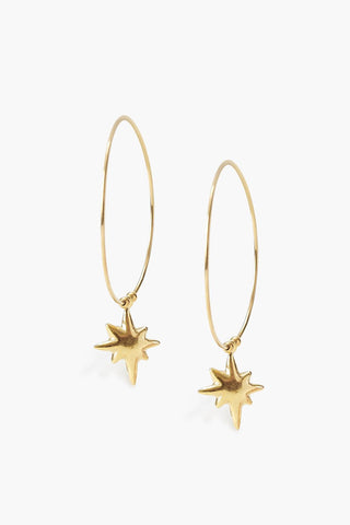 Grand Gold Star Hoop Earrings