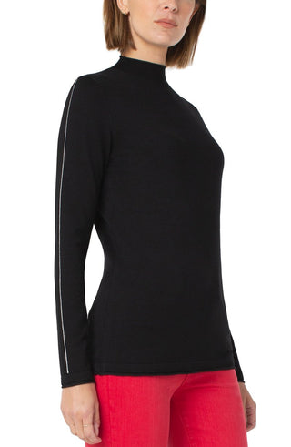 Mock Neck Rolled Hem Longsleeve Top