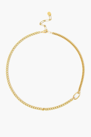 Sculptural Ring Gold Chain Link Necklace