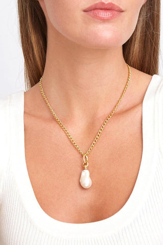 White Baroque Pearl Pendant Necklace