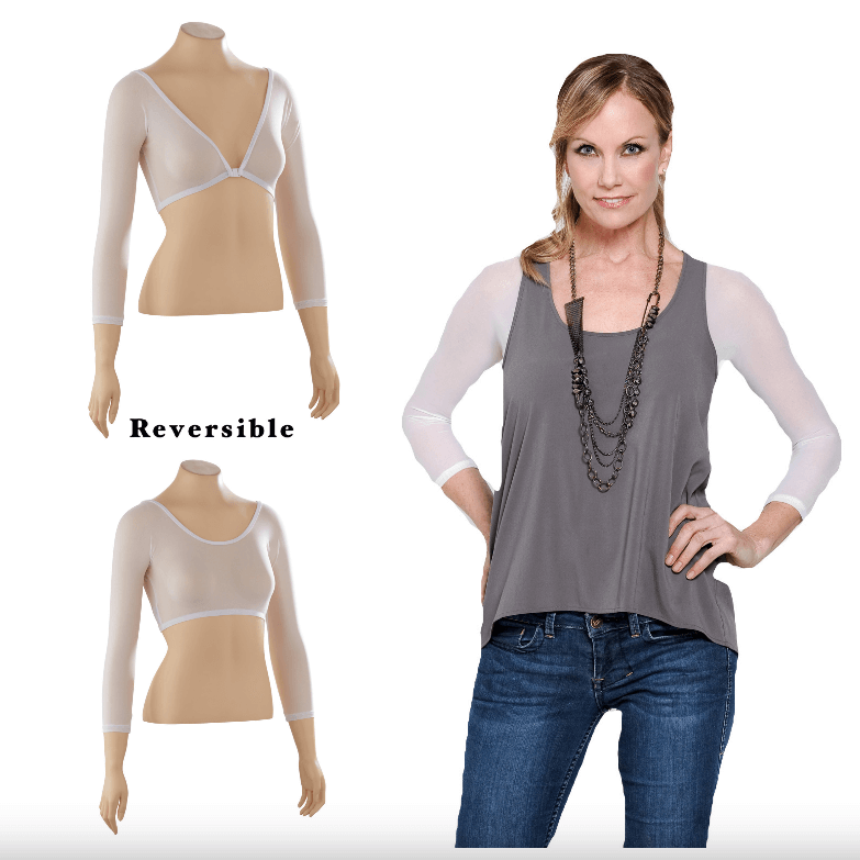 sleevey wonders Basics three-quarter length sleeves, mesh, leopard size XL.