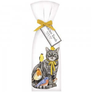 Cat And Birds Bagged Towel