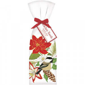 Chickadee Amaryllis Flour Sack Towel