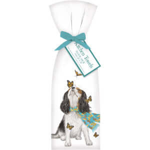 Spaniel Butterflies Flour Sack Towel