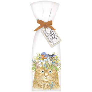 Bird Nest Cat Flour Sack Towel